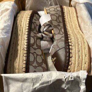 Coach Maple Carmela  Espadrille In Signature Jacquard